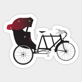 Asian Cycle Rickshaw Sticker